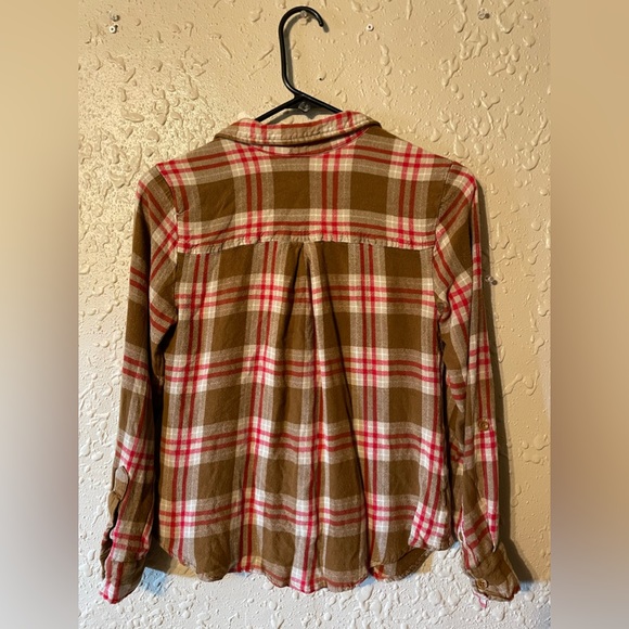 Girls Time & True Brown Flannel (M) - Picture 2 of 3
